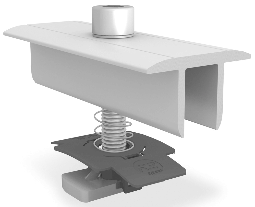 Středová svorka panelu K2 XS Set 35 mm, stříbrná